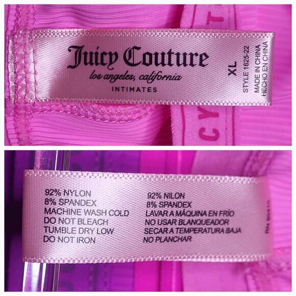 Juicy Couture 5 Pack Petal Pink Barbie Pink Bright Solid Thong Set Size XL NWT - Picture 7 of 8
